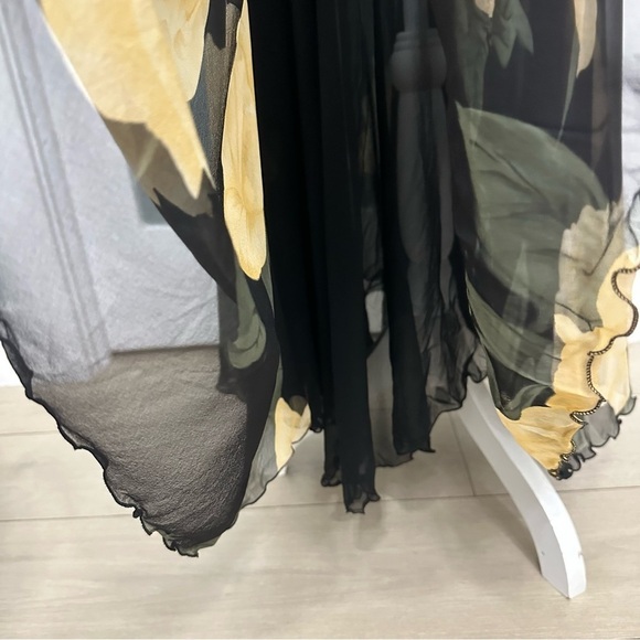 Lily Of the West Maxi Floral Skirt Black Size Small Romantic Goth - Picture 5 of 7